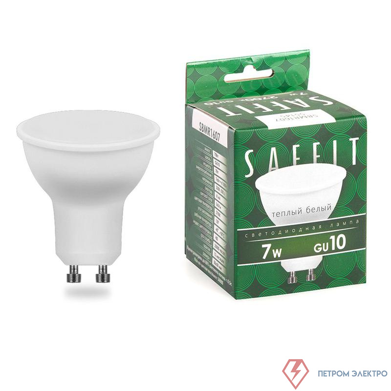 Лампа светодиодная SBMR1607 7Вт MR16 2700К GU10 230В SAFFIT 55145