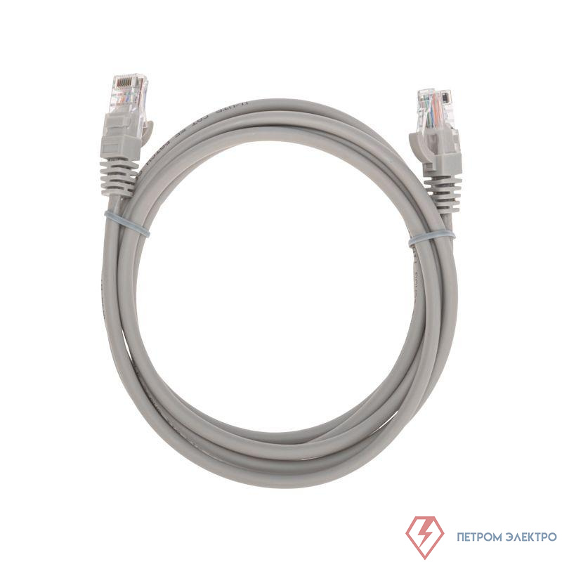 Патч-корд U/UTP CAT 5e RJ45-RJ45 26AWG LSZH сер. 2м Rexant 02-0100-2