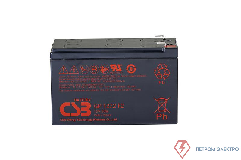 Аккумулятор 12В 7.2А.ч CSB GP1272 F2 (12V28W) CSB