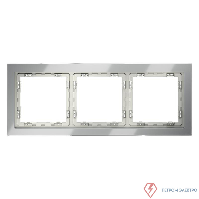 Рамка 3-м S70 стеклян. сталь Voltum VLS110305