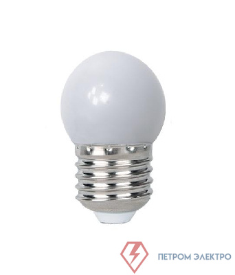 Лампа светодиодная PLED-ECO 1Вт G45 шар 4500К нейтр. бел. E27 для Белт-лайт JazzWay 5040663