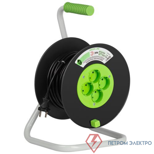 Удлинитель на пластик. катушке 4х20м без заземл. KAT-2x1.5-20m Greenline ПВС 2х1.5 Эра Б0065106