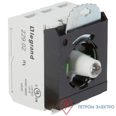 Блок контактов 3п 230В +2хНО адаптер с инд. под винт бел. Osmoz Leg 023016