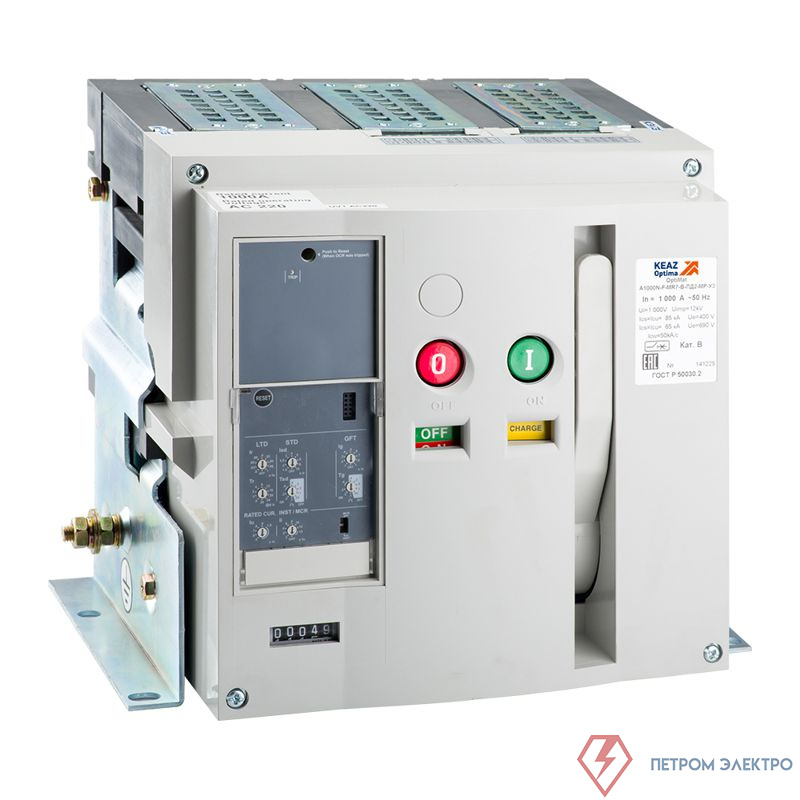 Выключатель автоматический 3п 1600А 85кА OptiMat A 1600 S2 3P 85 F MR7.0 B C2202 M2 P00 S1 03 КЭАЗ 277049