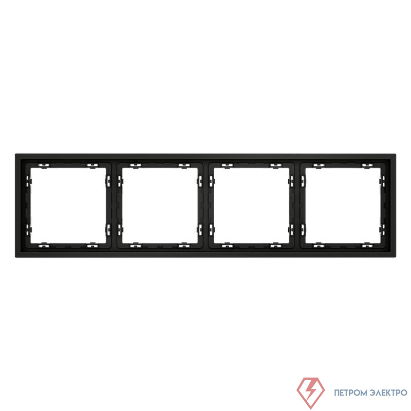 Рамка 4-м S70 пластик. черн. матов. Voltum VLS100408