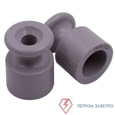 Изолятор для наружного монтажа пластик титан (уп.10шт) Bironi B1-551-26-10