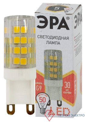 Лампа светодиодная JCD-5w-220V-corn ceramics-827-G9 400лм ЭРА Б0027863