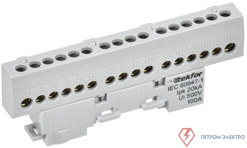 Шина L "фаза" изол. на универс. держ. 6х9-16-Ср TEKFOR IEK TF-NN10-16-KL-K03