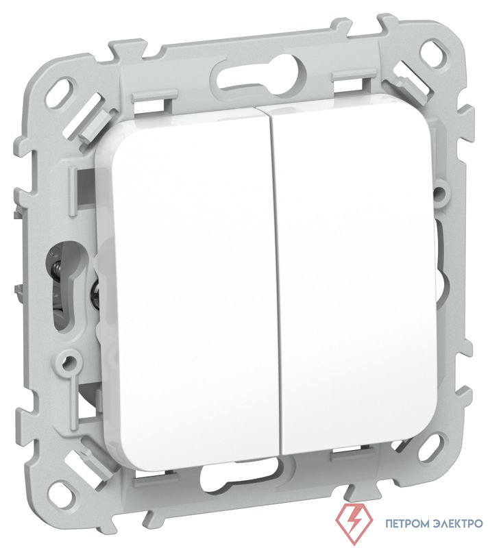 Выключатель 2-кл. СП FLITE ВС12-1-0-ФлБ 10А механизм бел. IEK FI-V20-0-10-1-K01