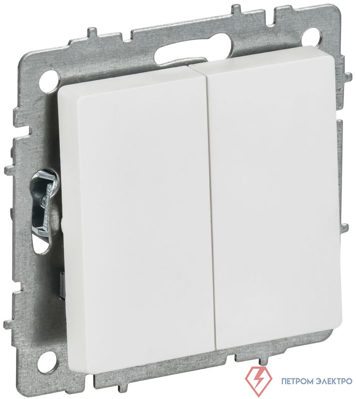 Выключатель проходной 2-кл. СП BRITE ВС10-2-6-БрАБ 10А механизм арктич. бел. IEK BR-V22-0-10-K91