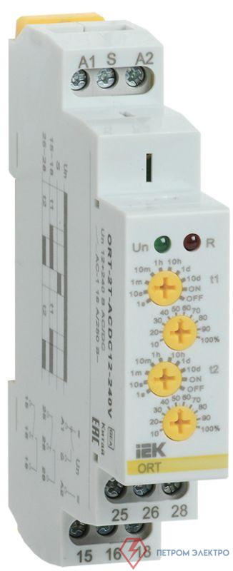 Реле времени ORT 2 контакта 12-240В AC/DC 2 уставки IEK ORT-2T-ACDC12-240V