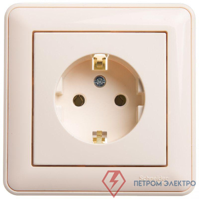 Розетка 1-м СП W59 16А IP20 с заземл. без защ. шторок сл. кость SE RS16-154-28