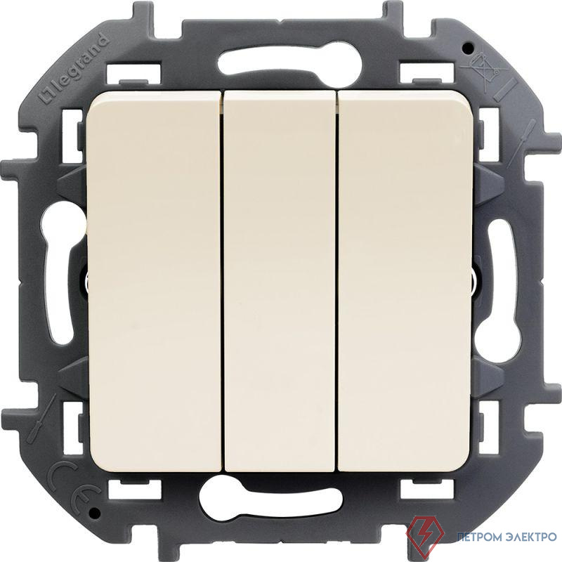 Выключатель 3-кл. Inspiria 20А IP20 250В 10AX механизм сл. кость IEK 673641