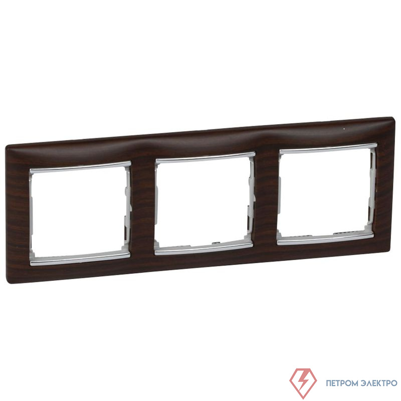 Рамка 3-м СП Valena IP20 темн. дерево/сер. штрих (DIY-упак.) IEK 696732