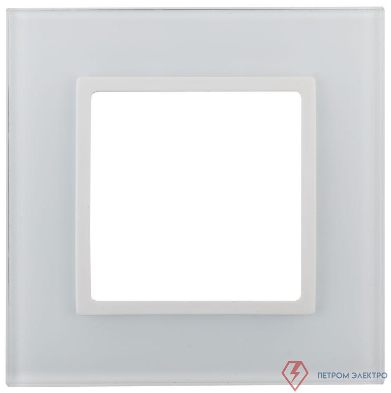 Рамка 1-м 14-5101-01 стекло Elegance бел.+бел. Эра Б0059166