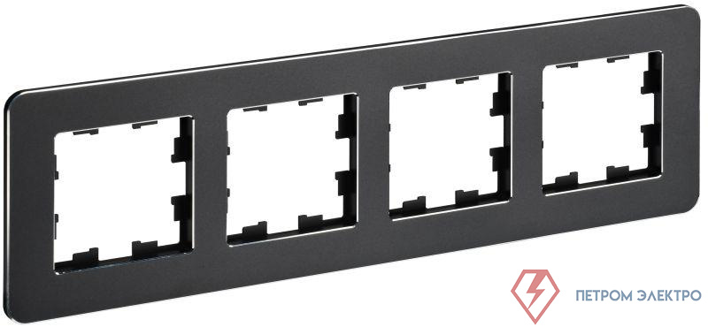 Рамка 4-м BRITE РУ-4-1-Бр метал. черн. RE IEK BR-M42-M-01-K02