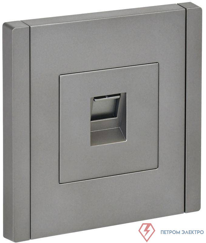 Розетка компьютерная RJ45 кат.5E FORTE&PIANO FP532 сталь IEK FP-K10-1-K46
