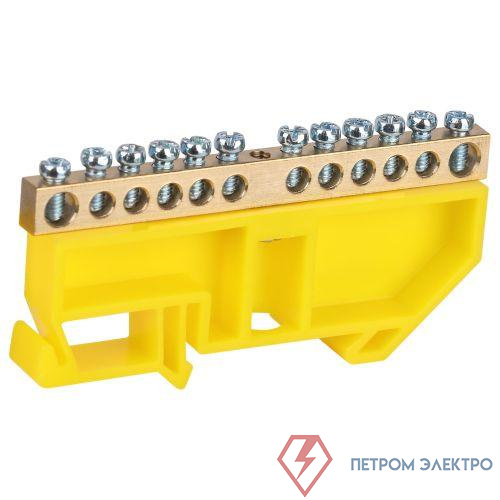 Шина PE земля на DIN-изоляторе ШНИ-6х9-12-Д NO-224-91 желт. Эра Б0062837