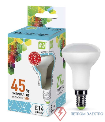 Лампа светодиодная LED-R50-standard 5Вт 4000К бел. E14 450лм 160-260В ASD 4690612001517