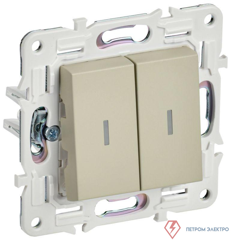 Выключатель 2-кл. SKANDY 10А SK-V09B с индикацией беж. IEK SK-V20-1-10-K10