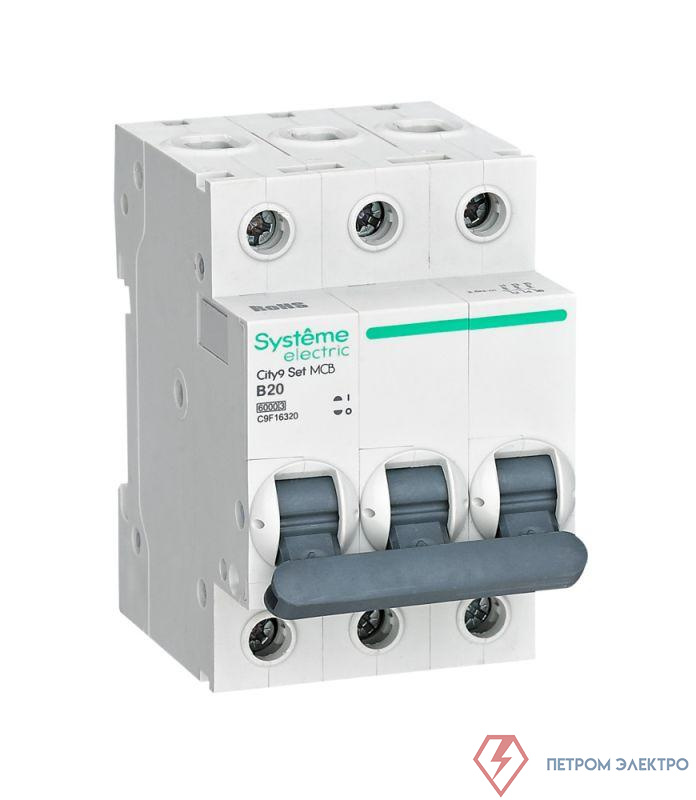 Выключатель автоматический 3п City9 Set (АВ) B 20А 6кА 400В SE C9F16320