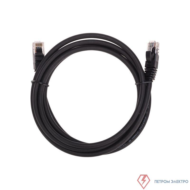 Патч-корд U/UTP CAT 6 RJ45-RJ45 26AWG LSZH черн. 2м Rexant 02-0292-2