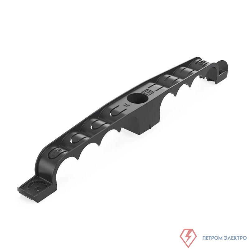 Держатель труб d20мм для прямого монтажа двусторон. на 8 мест черн. (уп.20шт) Промрукав PR13.03295