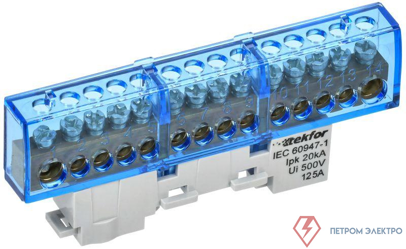 Шина нулевая N изол. на универс. держ. 8х12-14-С TEKFOR IEK TF-NN20-14-KL-K07