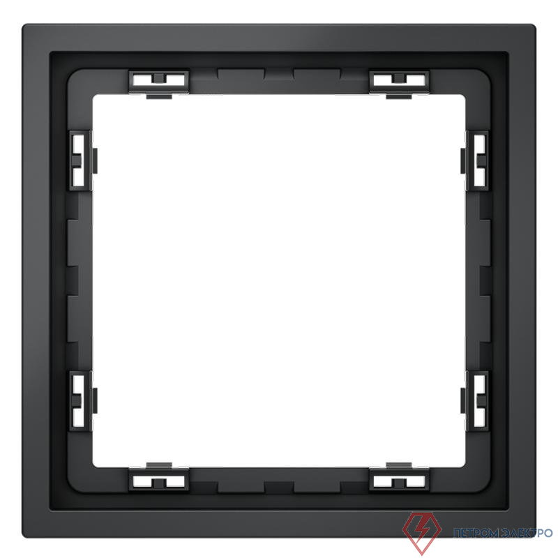 Рамка 1-м S70 пластик. графит Voltum VLS100107