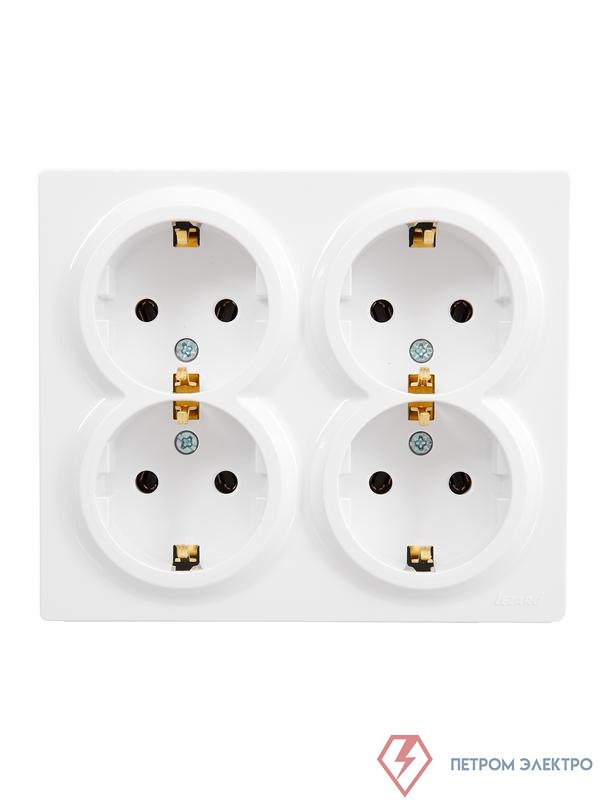 Розетка 4-м ОП LETO с заземл. закрытый корпус ПБТ бел. LEZARD 752-0200-127BDP