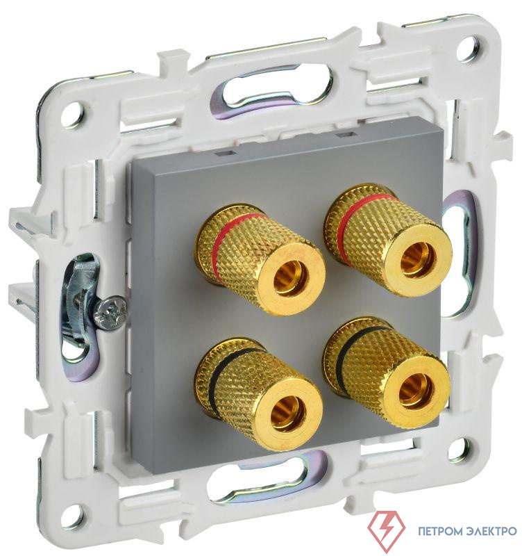 Аудиорозетка 4-м SKANDY SK-A01Gr сер. IEK SK-S40-K03