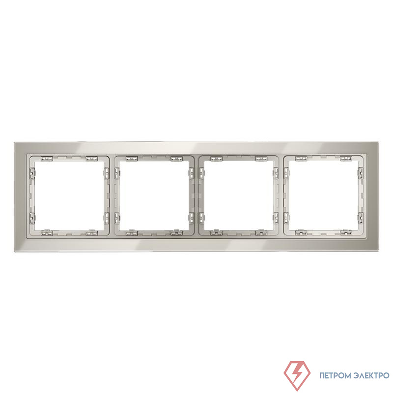 Рамка 4-м S70 стеклян. кашемир Voltum VLS110403