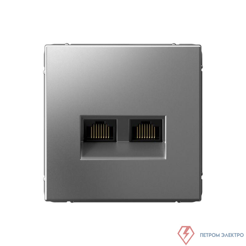 Розетка двойная компьютерная ArtGallery RJ45+RJ45 кат. 6A механизм сталь SE GAL000988