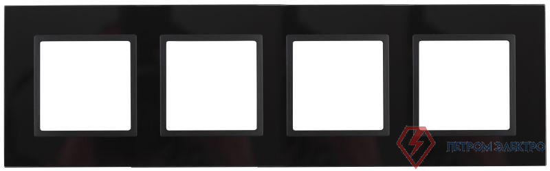 Рамка 4-м 14-5104-05 стекло Elegance черный+антрацит ЭРА Б0034528