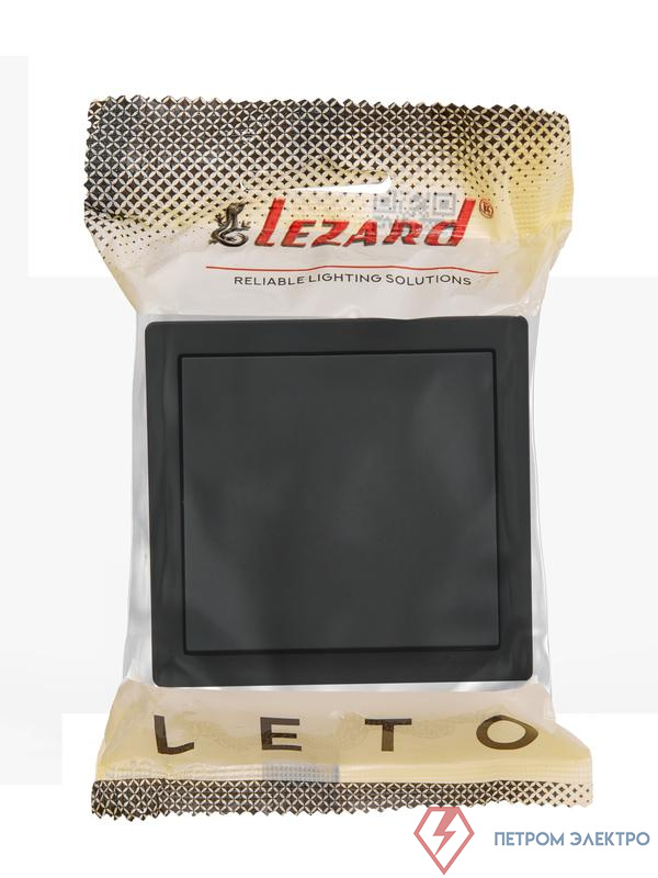 Выключатель 1-кл. ОП LETO черн. бархат LEZARD 752-4200-100