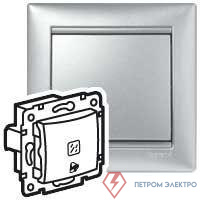 Механизм кнопки Valena 12В с пикт. звонка с подсветкой алюм. IEK 770115