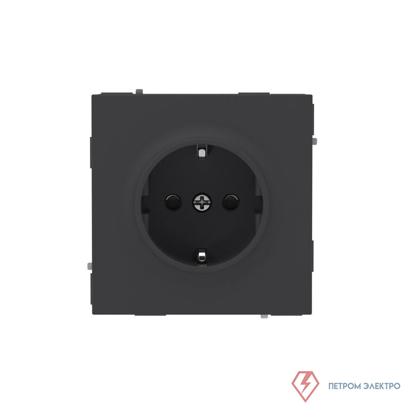 Розетка силовая KANT 2P+E защ. шторки черн. уголь DKC 7012003