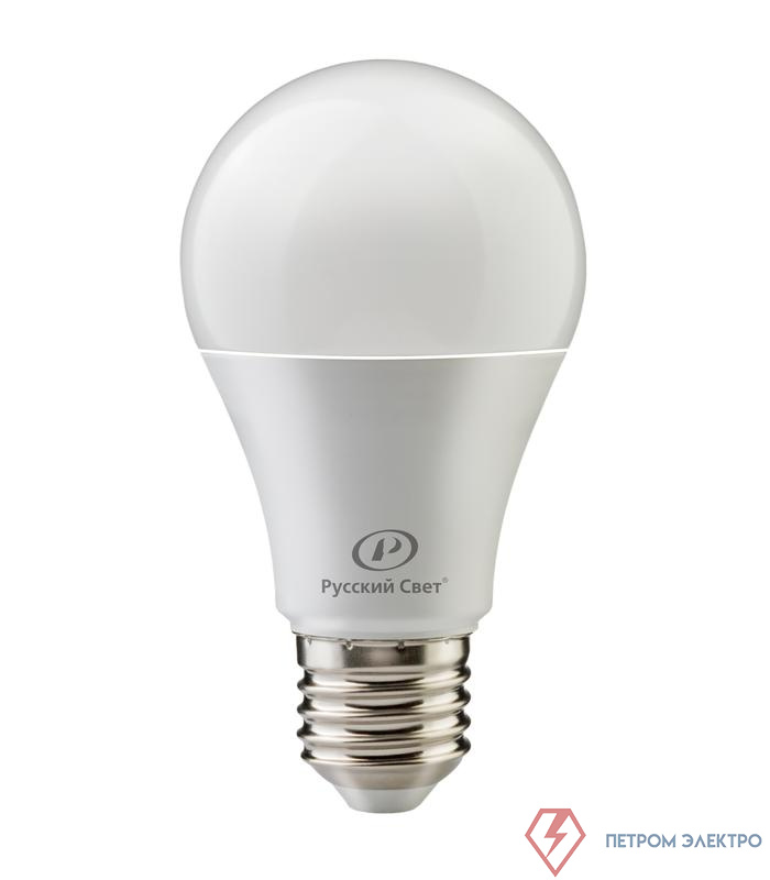 Лампа светодиодная RS LED A60 E27 15W 220-240V 6500К 15Вт грушевидная 1500лм Ra 90 Русский Свет 15010345045