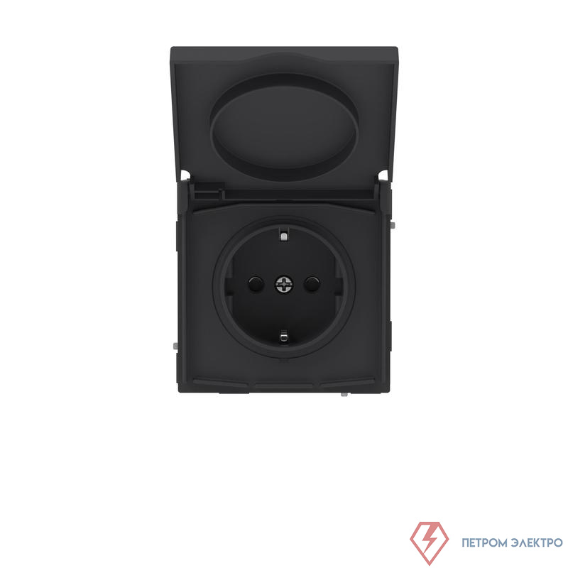 Розетка силовая KANT IP44 2P+E защ. шторки с крышкой черн. уголь DKC 7012013