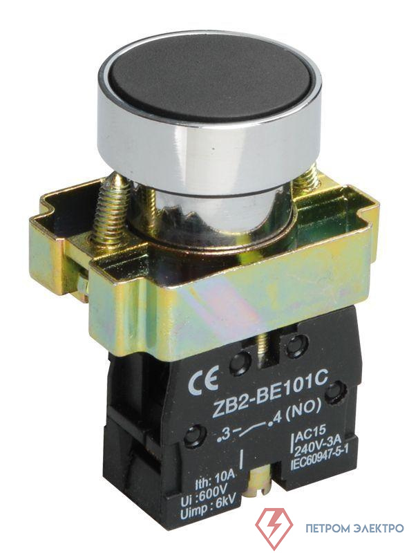Кнопка LAY5-BA21 1НО без подсветки черн. KARAT IEK BBT60-BA-K02