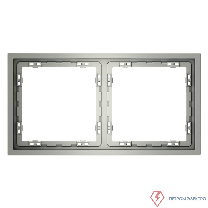 Рамка 2-м S70 пластик. сталь Voltum VLS100205