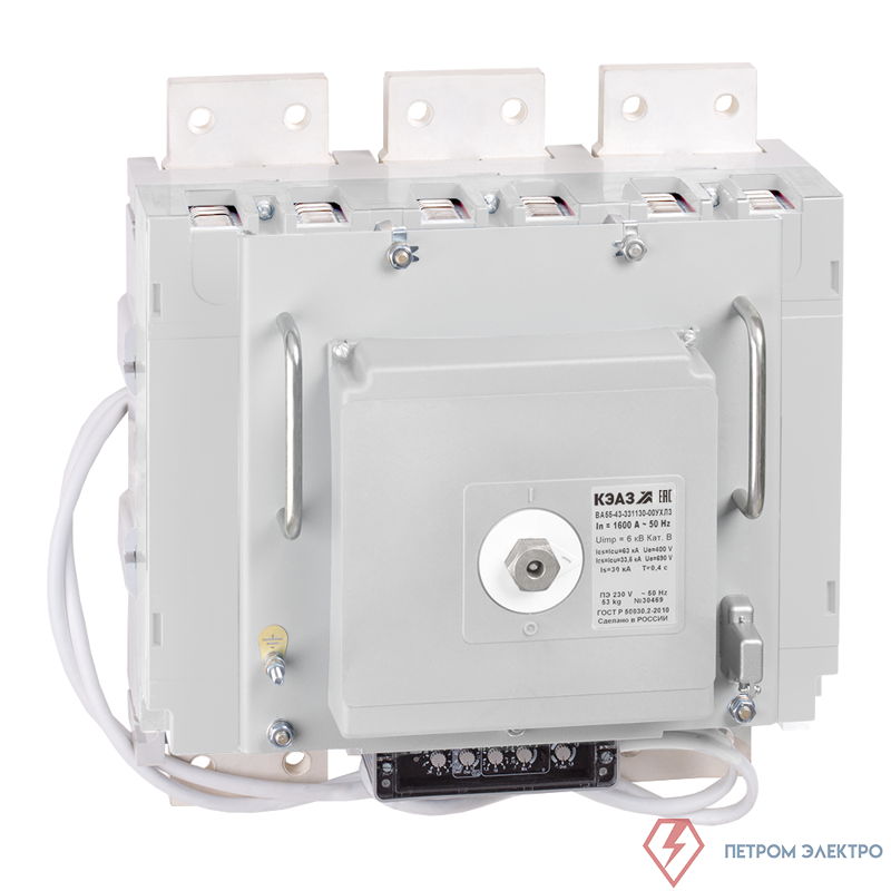 Выключатель автоматический 3п 1600А 80кА ВА55-43-334730 УХЛ3 690В AC НР=230В AC/220В DC ПЭ230AC КЭАЗ 108100