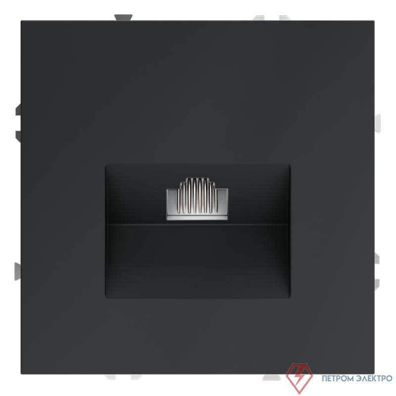 Розетка компьютерная 1-м СП S70 RJ45 кат.6 механизм графит Voltum VLS060107