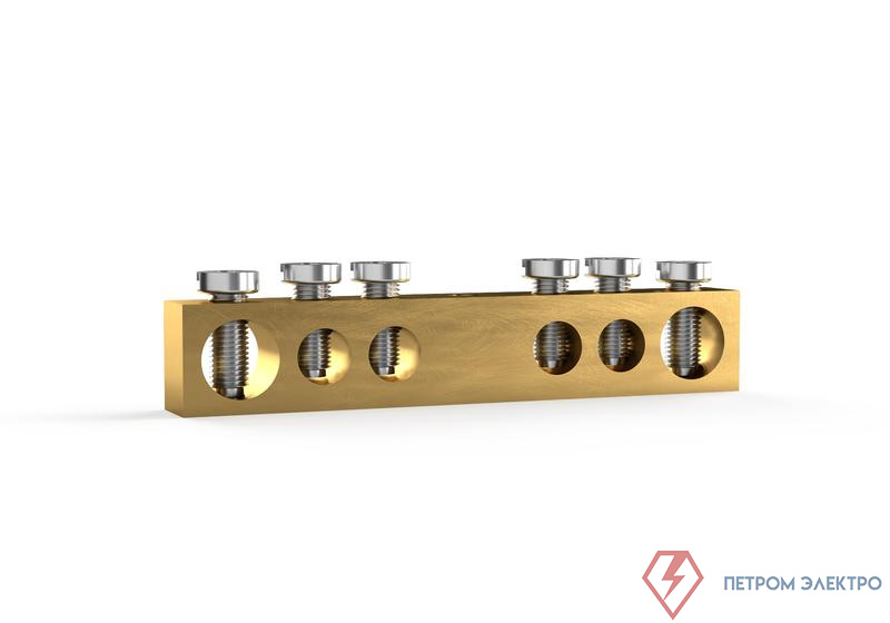 Шина PEN "земля-ноль" 6х9мм 6 отвер. латунь TOKOV ELECTRIC TKE-BCB-69-6-N/PEN