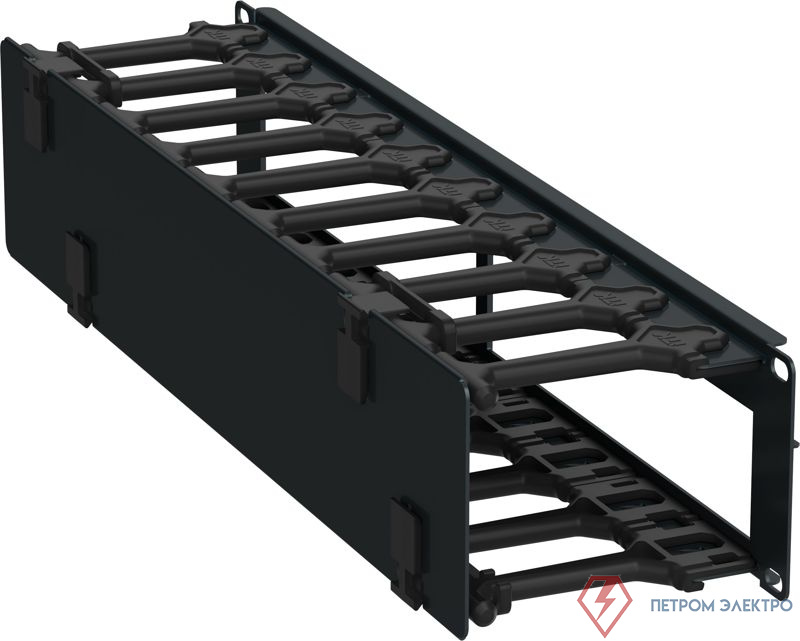 Кабель-органайзер горизонтальный 19дюйм 2U черн. ITK ZP-CC05-02U-H-R