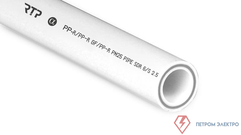 Труба PPR 32х5.4 PN25 стекловолокно бел. (дл.2м) RTP 10353