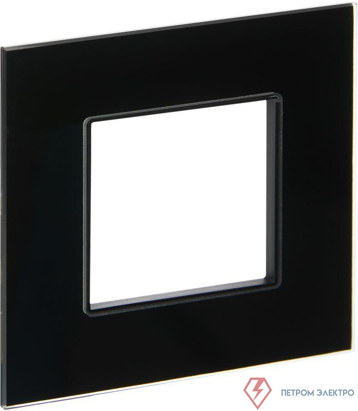 Рамка 1-м SKANDY SK-F21Bl стекло черн. IEK SK-M12-G-K02