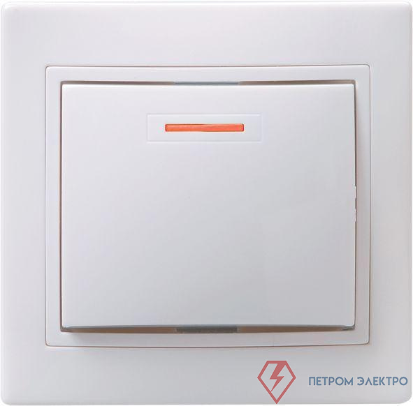 Выключатель 1-кл. СП Кварта 10А IP20 ВС10-1-1-КБ с индикацией бел. GENERICA EVK11-K01-10-DM