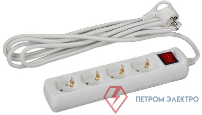 Удлинитель 4х3м с заземл. 16А IP20 U-4es-3m-3х1 ПВС 3х1 с выкл. Эра Б0028381