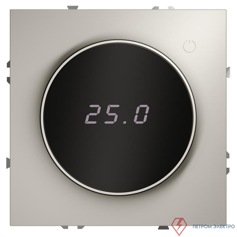 Терморегулятор электронный S70 с индикацией и датчиком для теплого пола механизм кашемир Voltum VLS070103